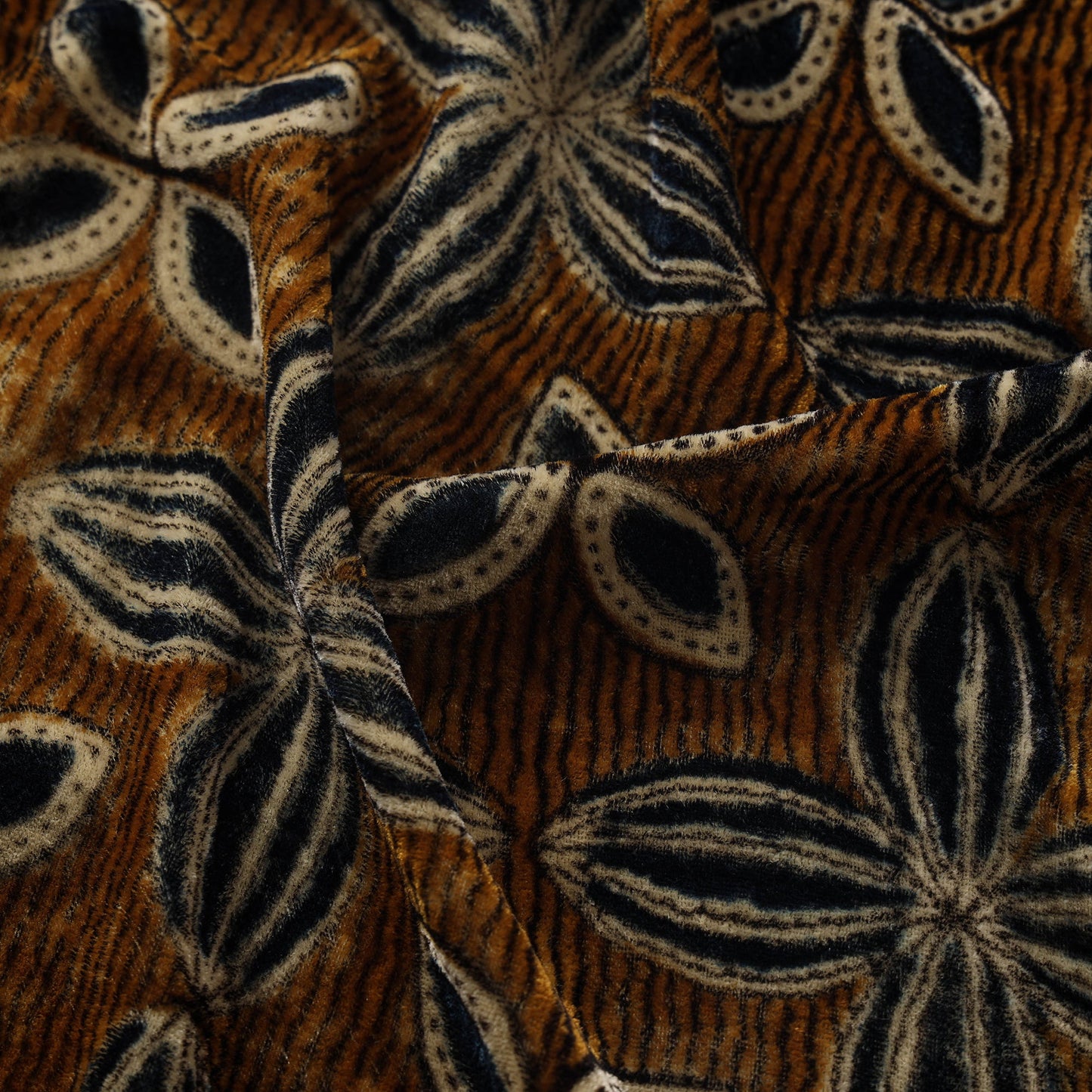 Velvet natural dyed fabric 02 - handcrafted