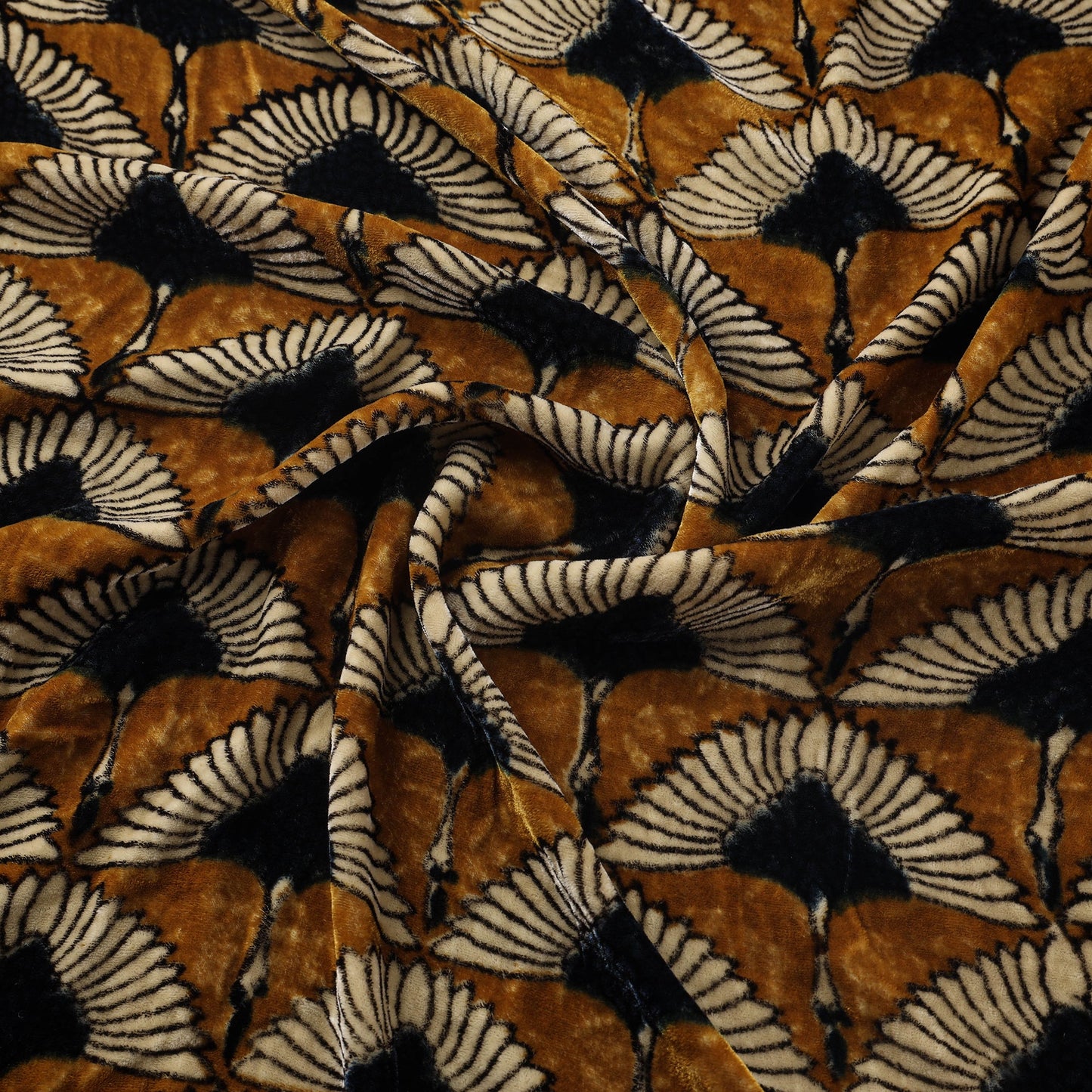 Velvet natural dyed fabric 05 - handcrafted