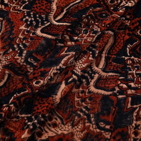 Velvet natural dyed fabric 06 - handcrafted