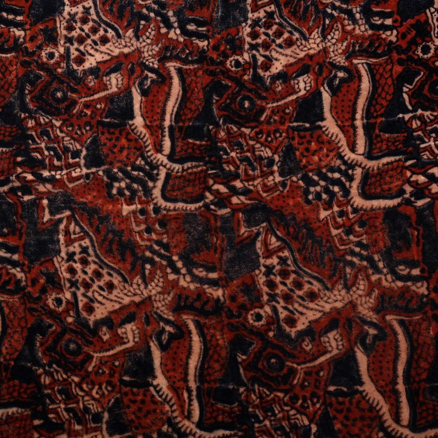 Velvet natural dyed fabric 06 - handcrafted