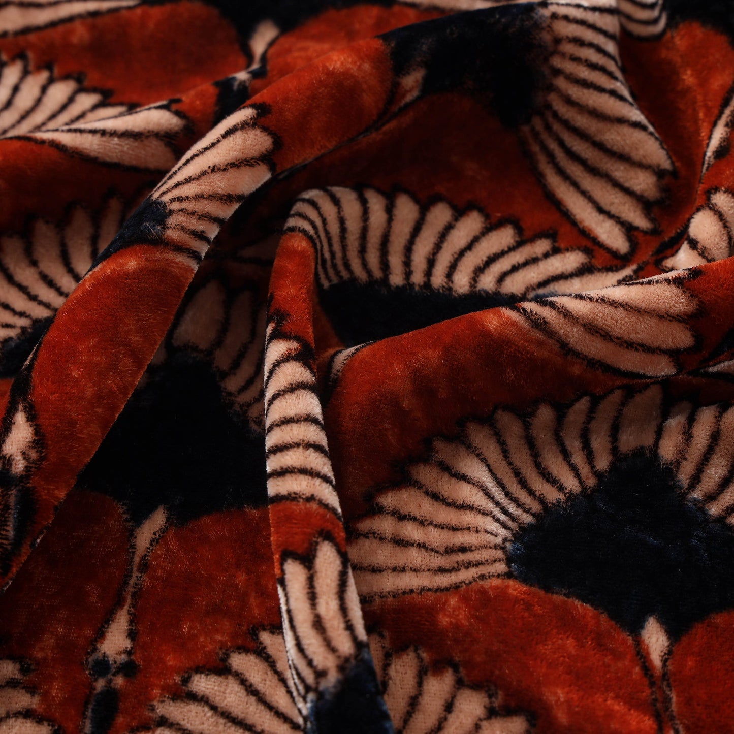 Velvet natural dyed fabric 08 - handcrafted