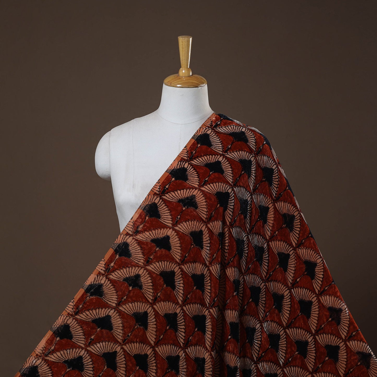 Velvet natural dyed fabric 08 - handcrafted