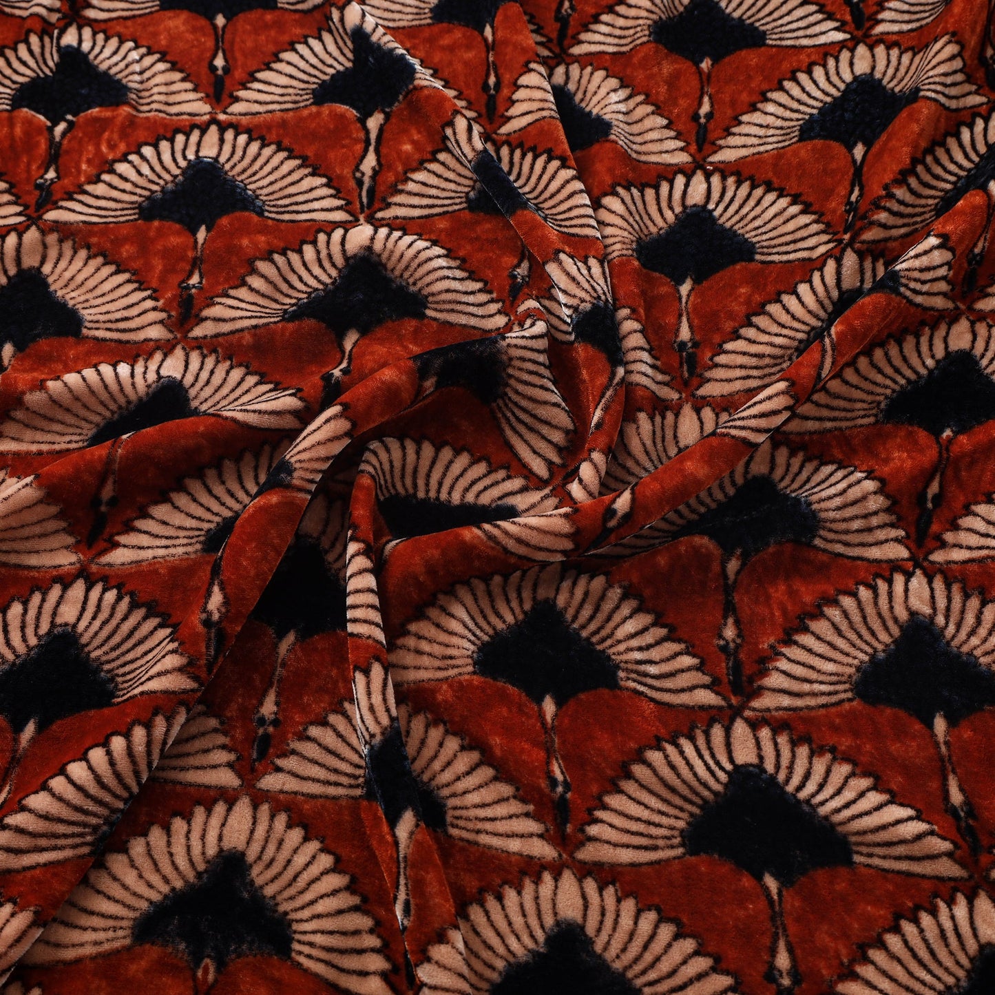 Velvet natural dyed fabric 08 - handcrafted