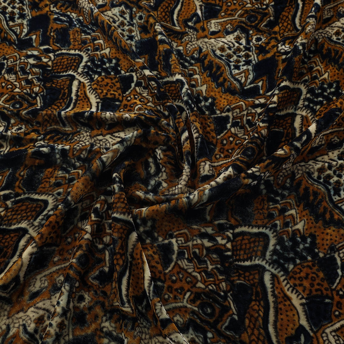 Velvet natural dyed fabric 09 - handcrafted