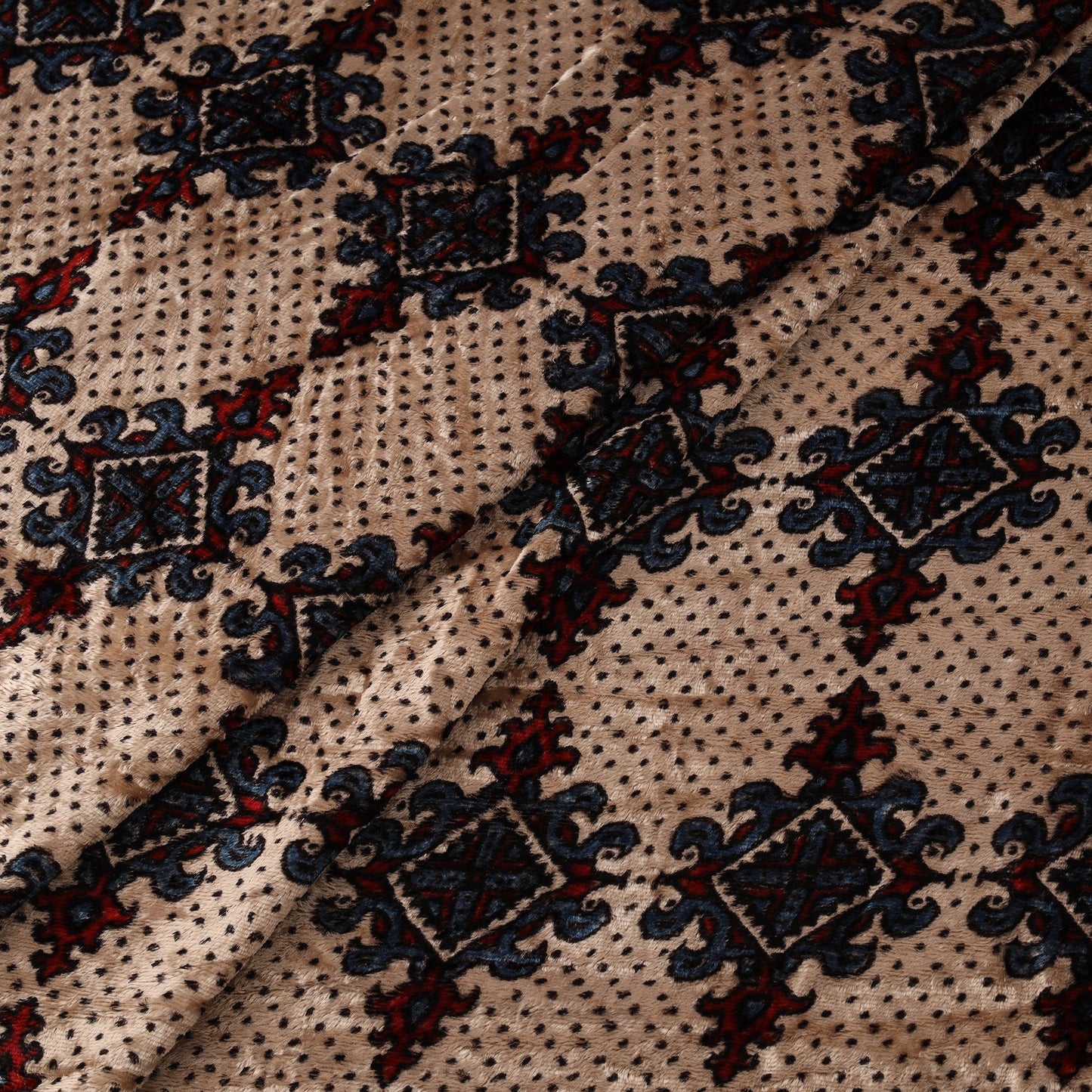 Velvet natural dyed hand fabric 01 - handcrafted