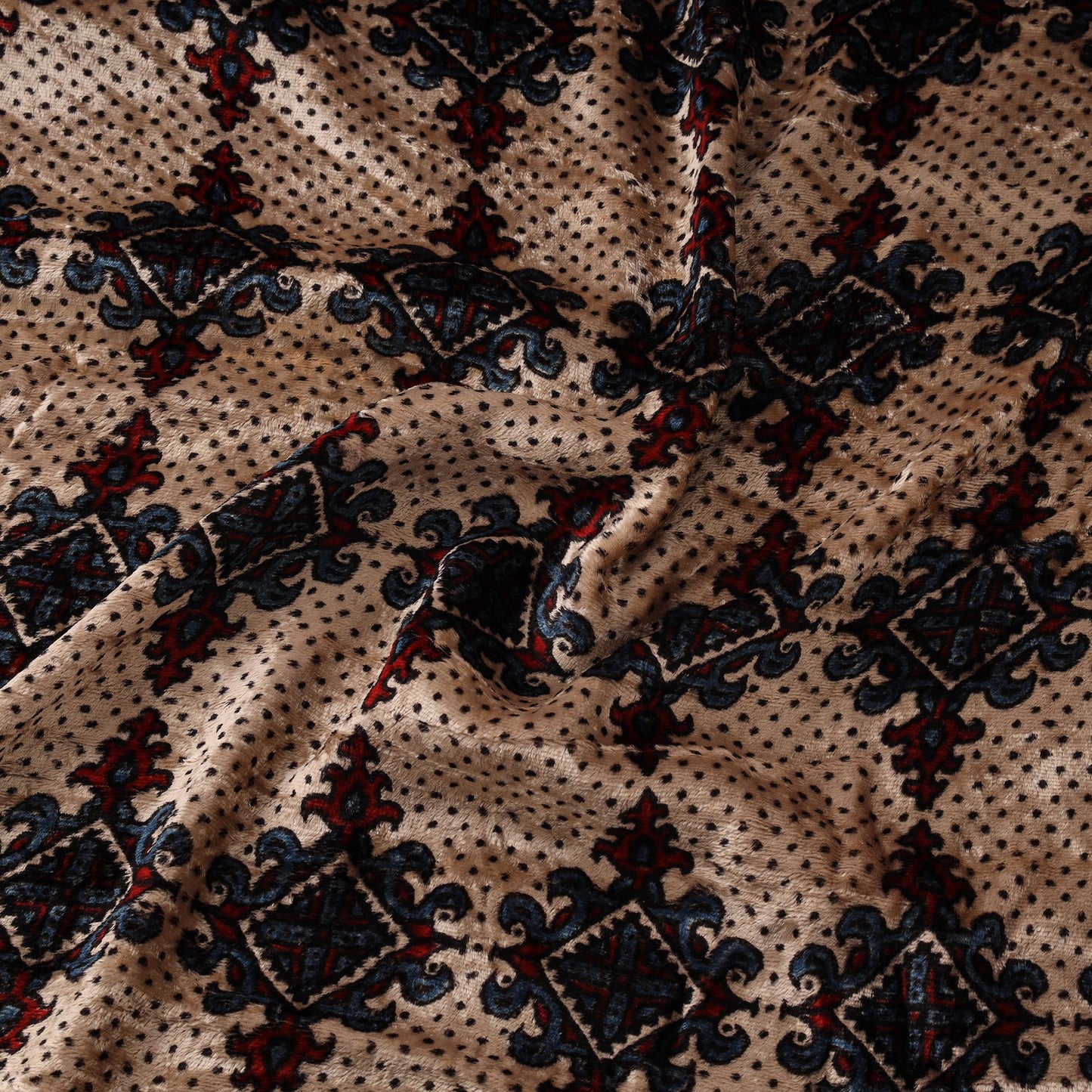 Velvet natural dyed hand fabric 01 - handcrafted