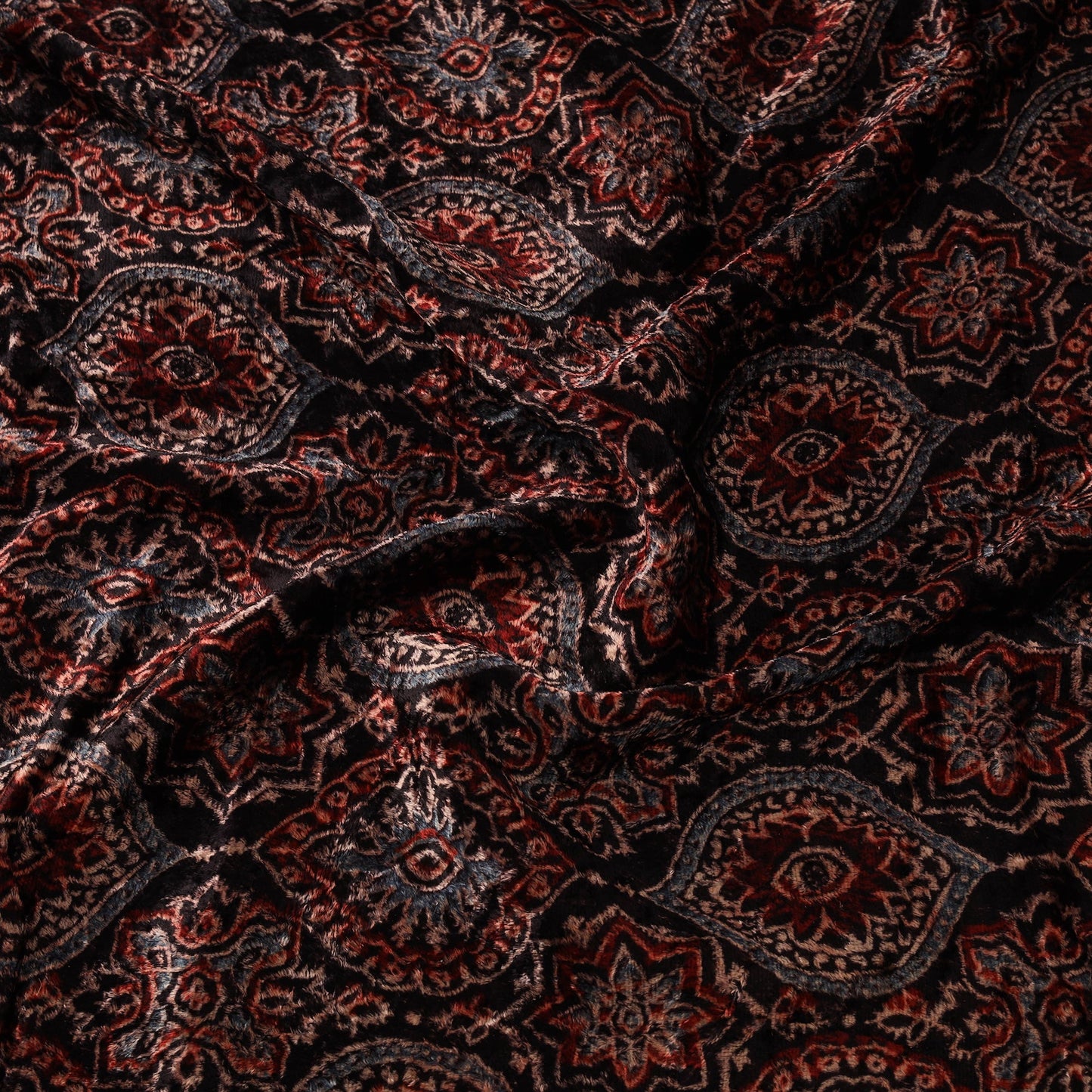 Velvet natural dyed hand fabric 02 - handcrafted