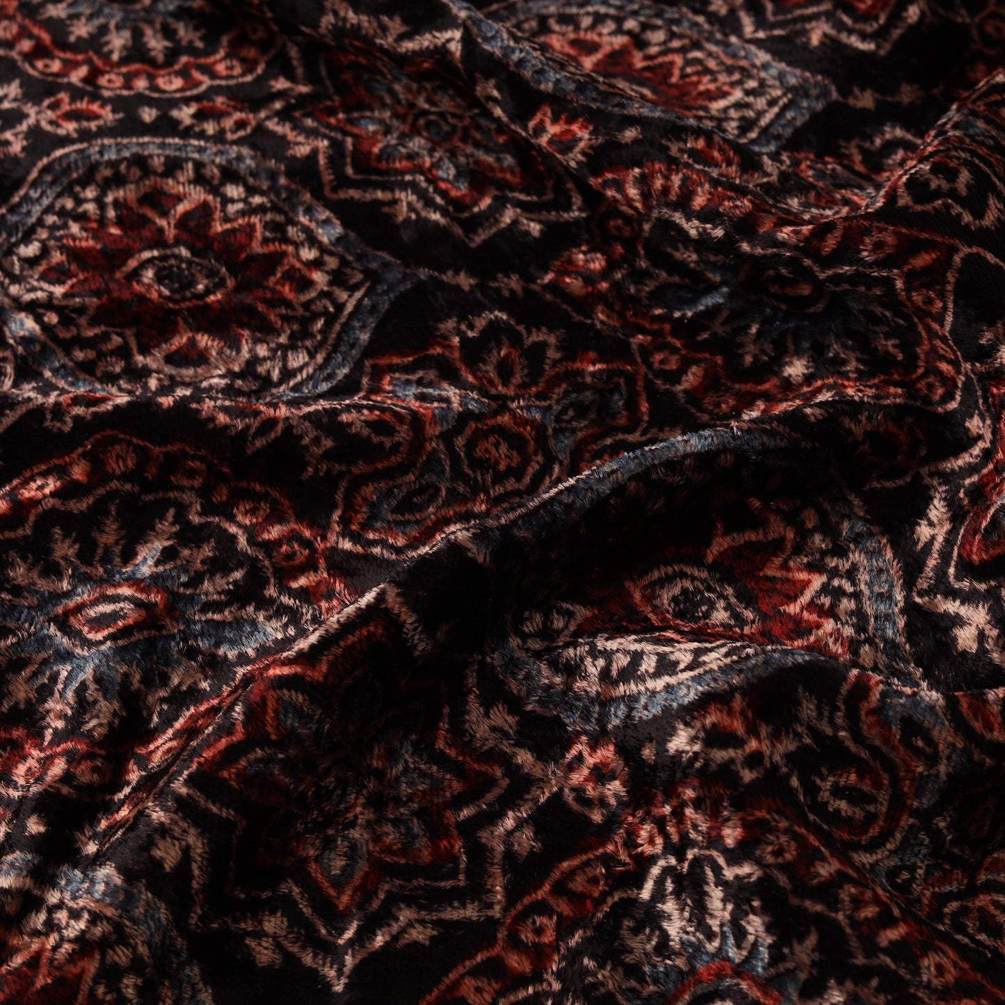 Velvet natural dyed hand fabric 02 - handcrafted