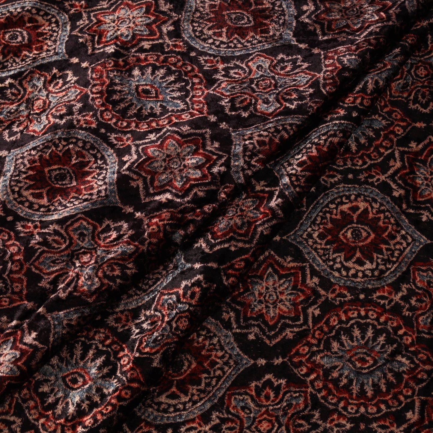 Velvet natural dyed hand fabric 02 - handcrafted