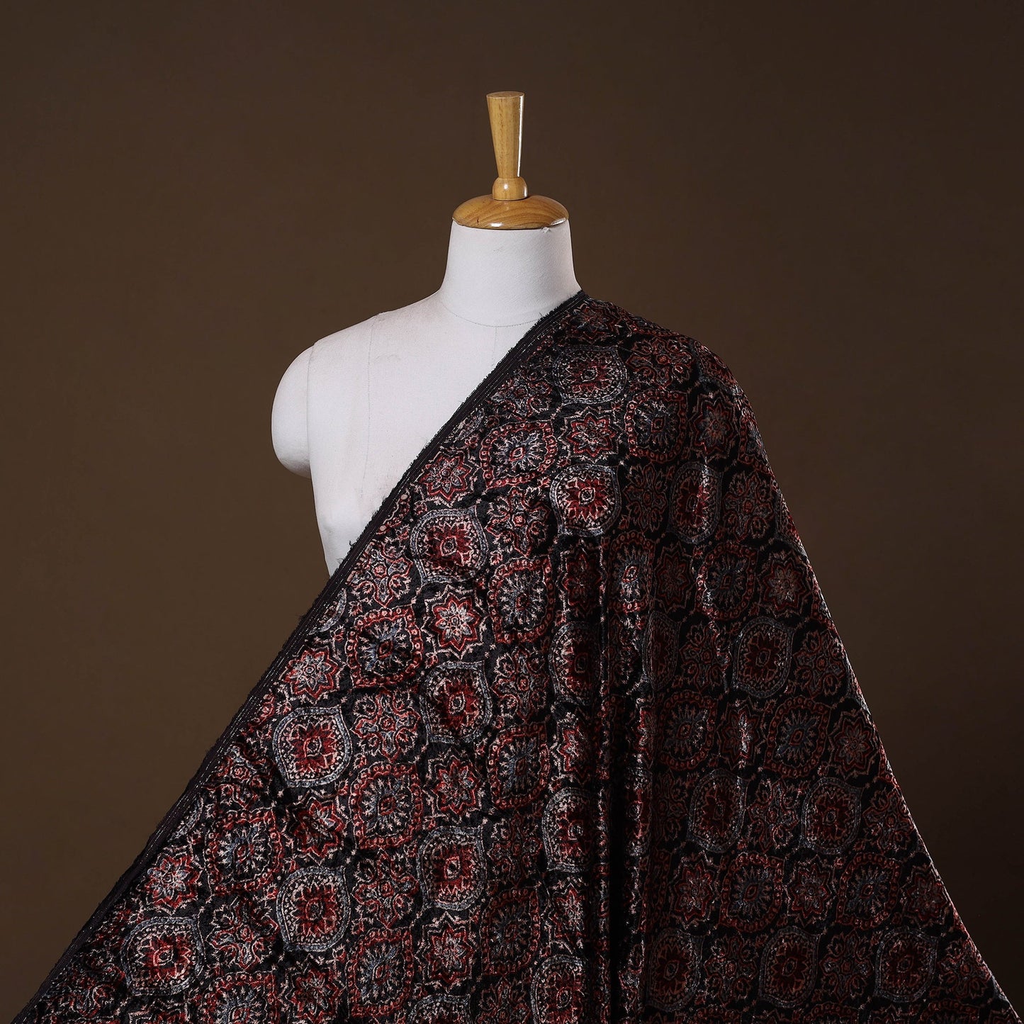 Velvet natural dyed hand fabric 02 - handcrafted