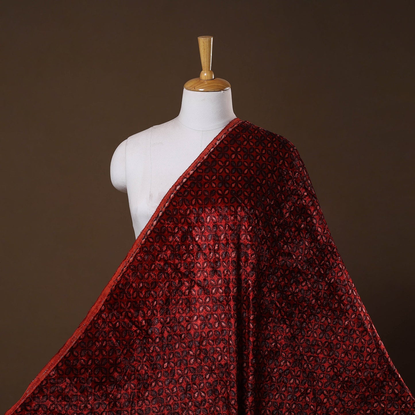 Velvet natural dyed hand fabric 03 - handcrafted