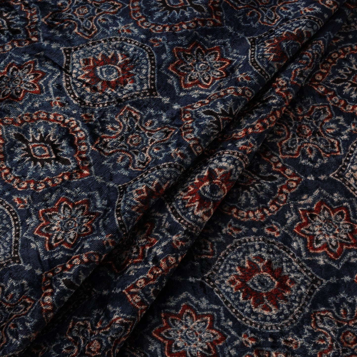 Velvet natural dyed hand fabric 04 - handcrafted