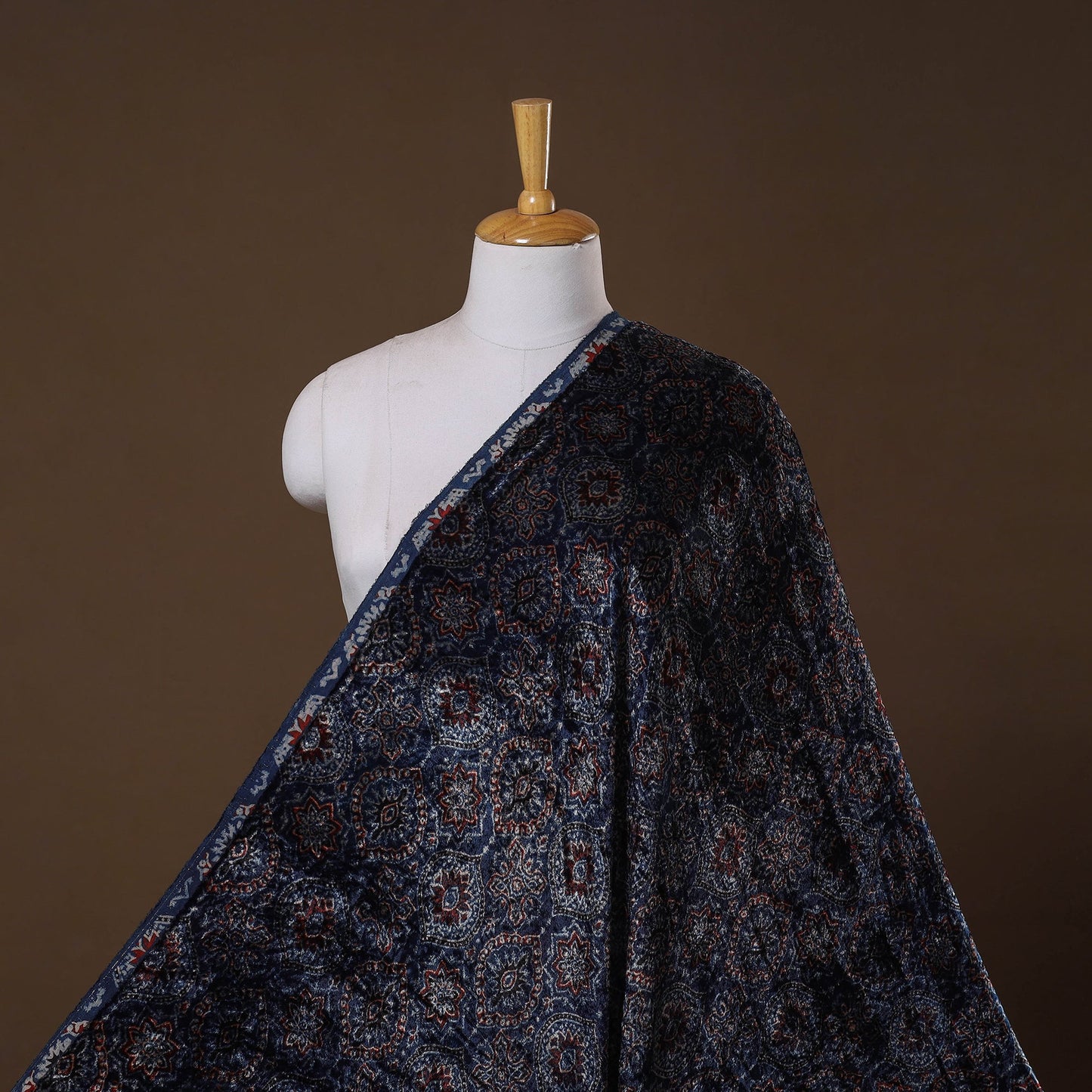 Velvet natural dyed hand fabric 04 - handcrafted