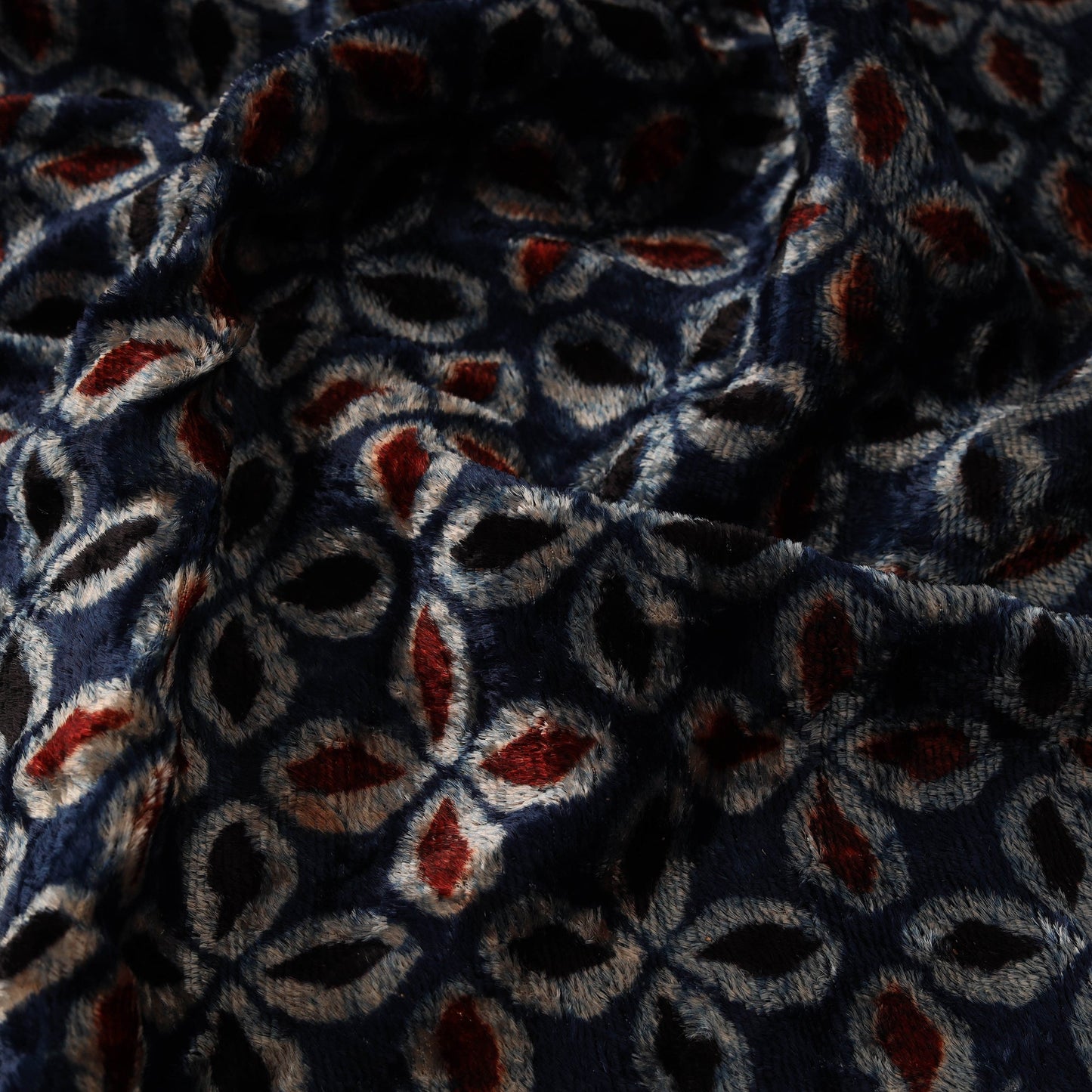 Velvet natural dyed hand fabric 05 - handcrafted