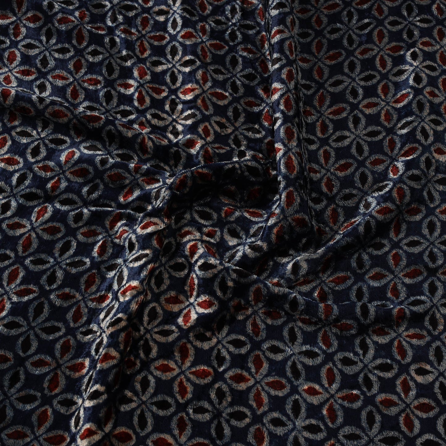 Velvet natural dyed hand fabric 05 - handcrafted