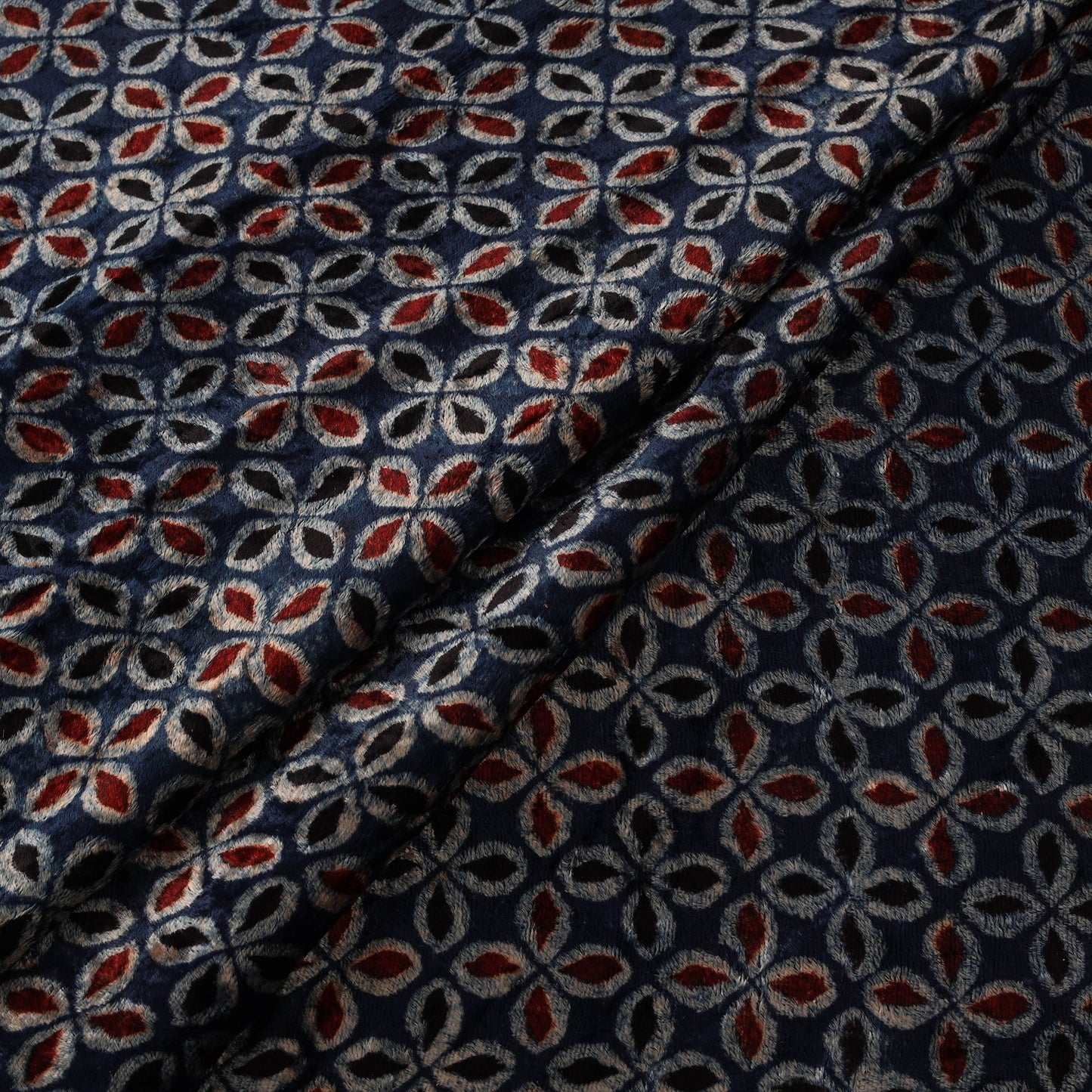 Velvet natural dyed hand fabric 05 - handcrafted