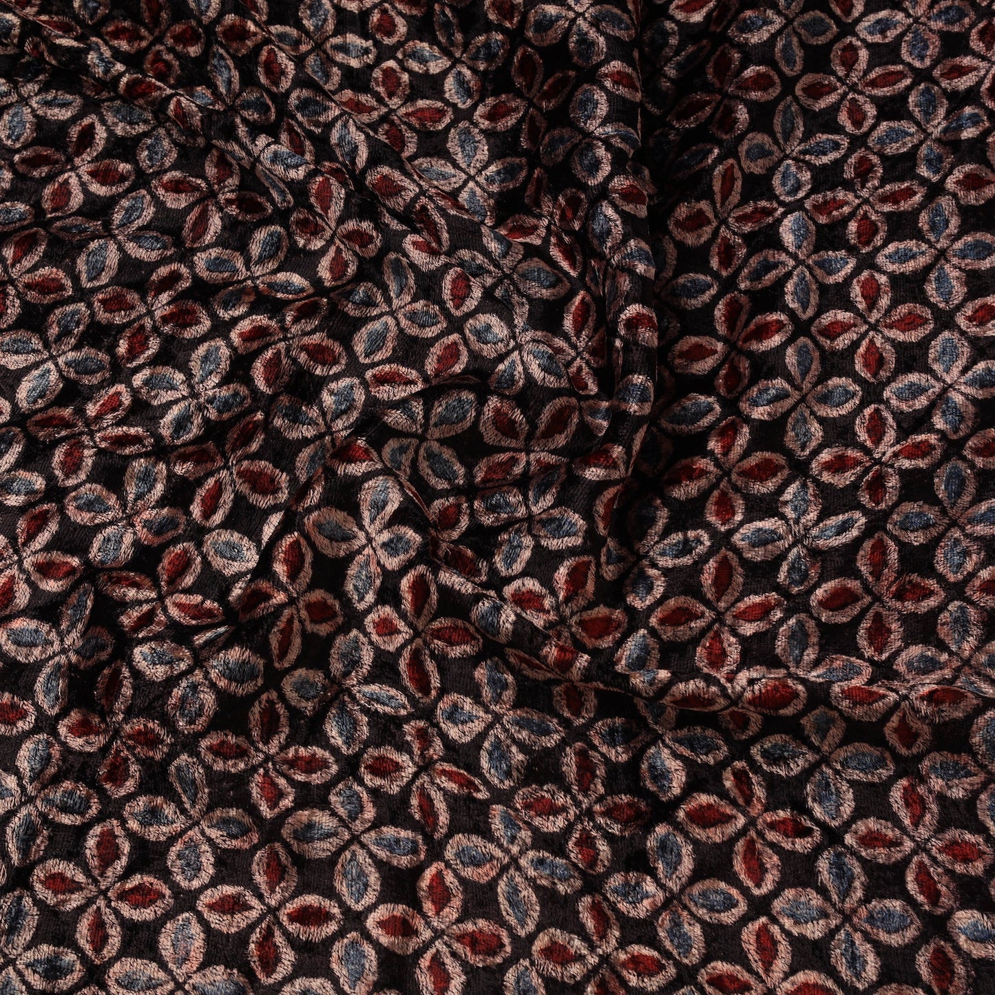 Velvet natural dyed hand fabric 08 - handcrafted