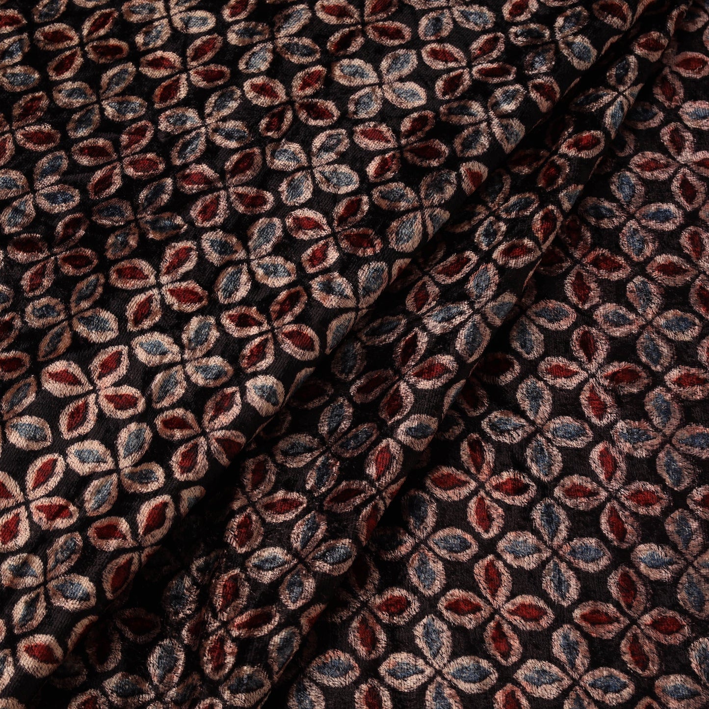 Velvet natural dyed hand fabric 08 - handcrafted