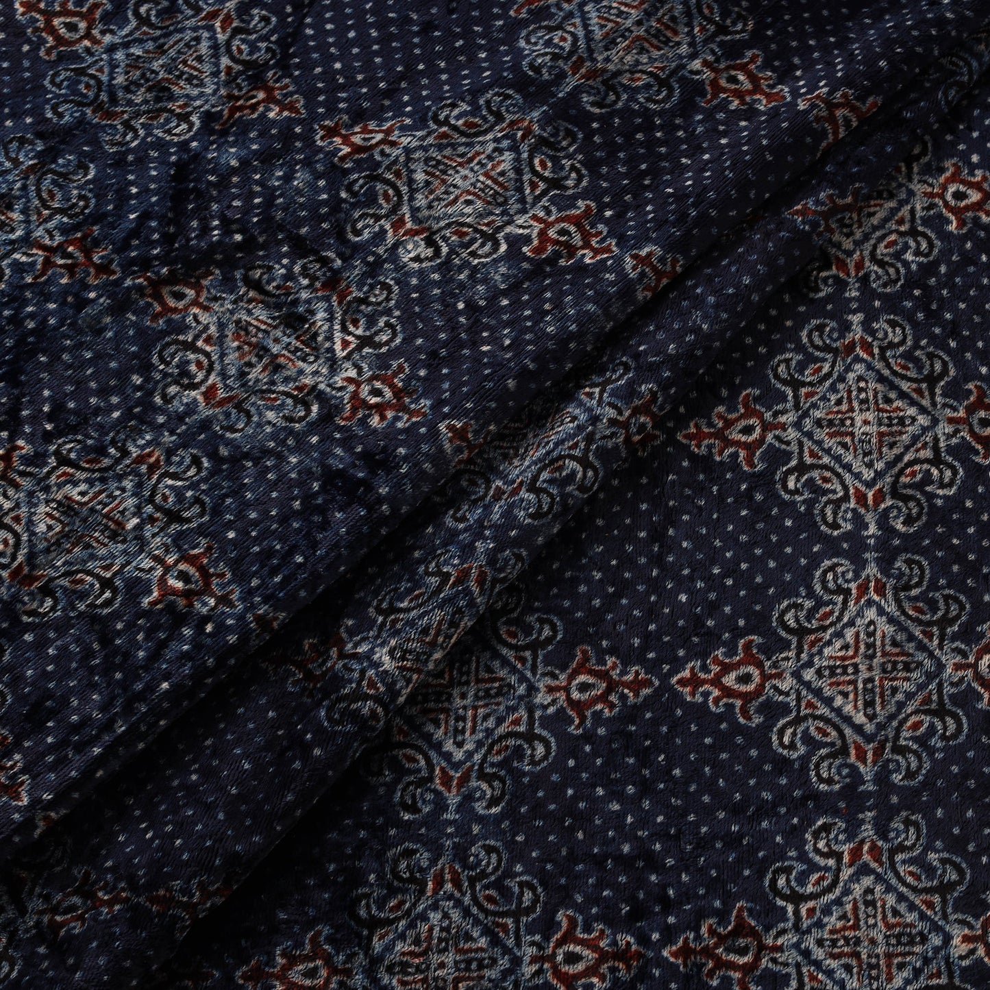 Velvet natural dyed hand fabric 09 - handcrafted