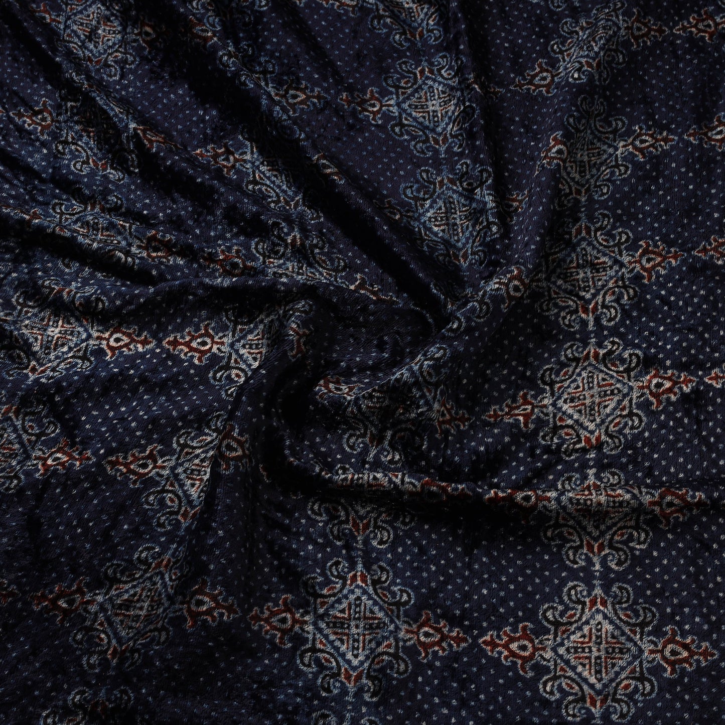 Velvet natural dyed hand fabric 09 - handcrafted