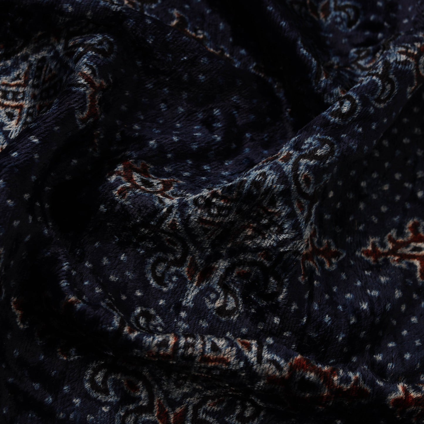 Velvet natural dyed hand fabric 09 - handcrafted