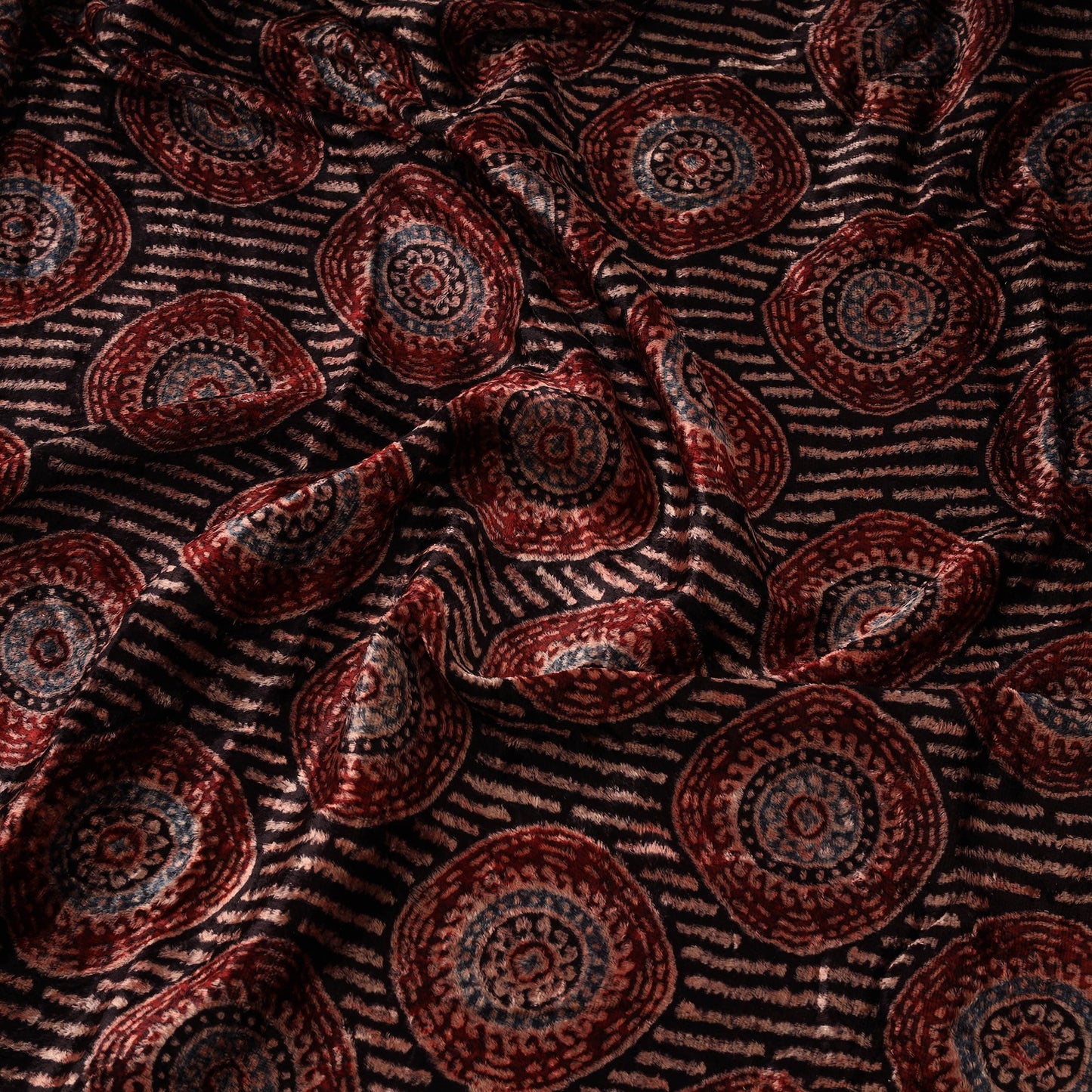 Velvet natural dyed hand fabric 11 - handcrafted