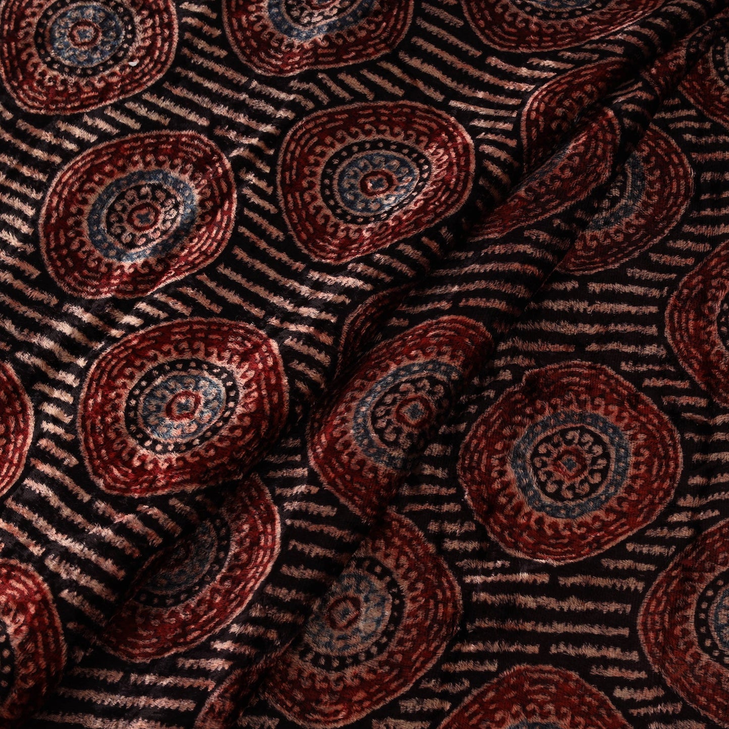 Velvet natural dyed hand fabric 11 - handcrafted