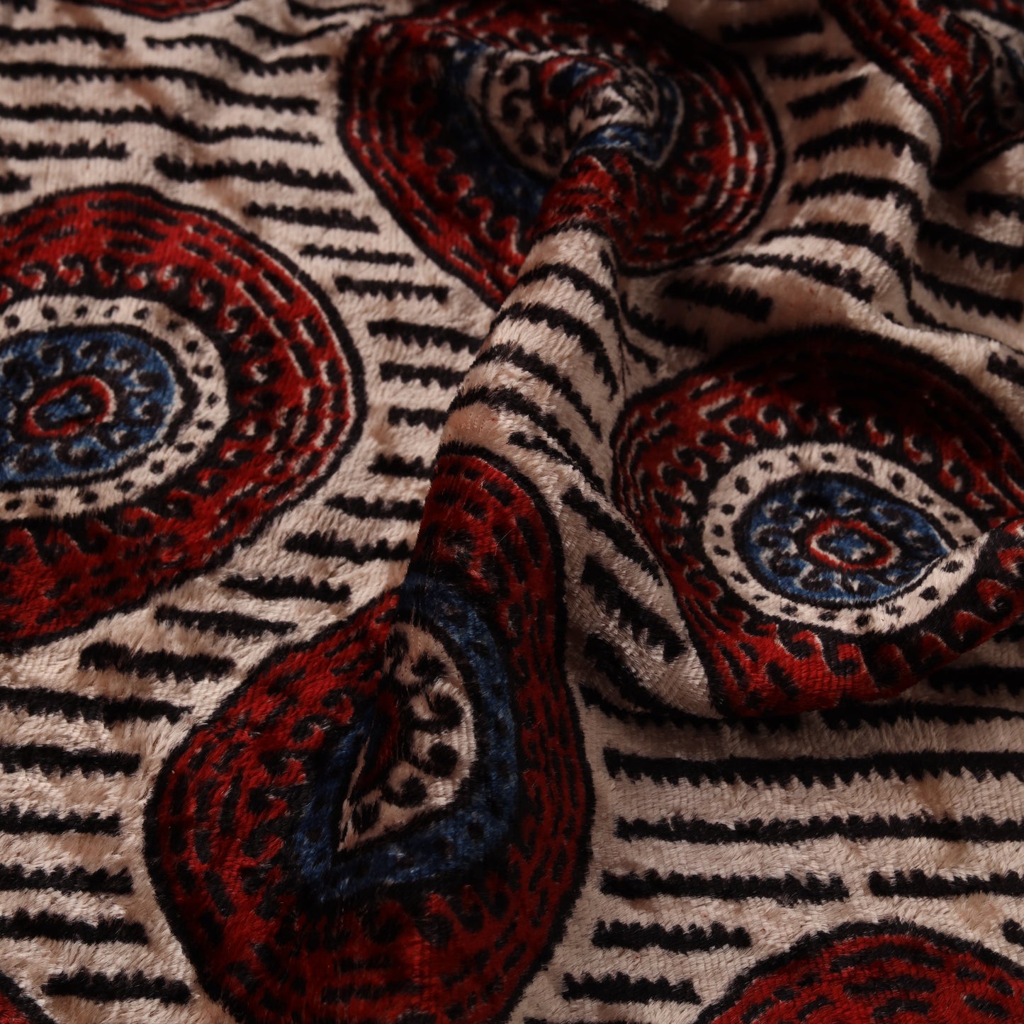 Velvet natural dyed hand fabric 12 - handcrafted