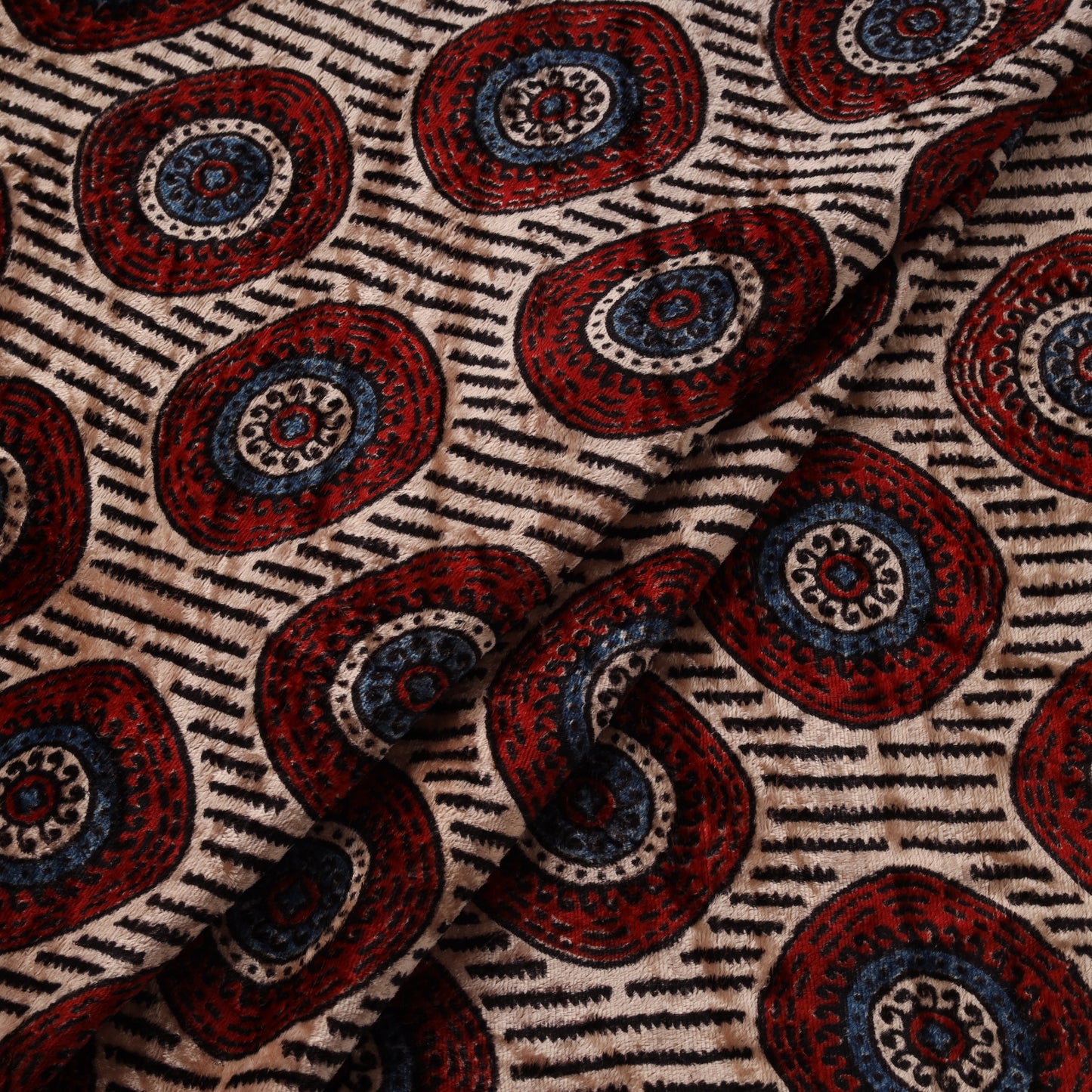 Velvet natural dyed hand fabric 12 - handcrafted