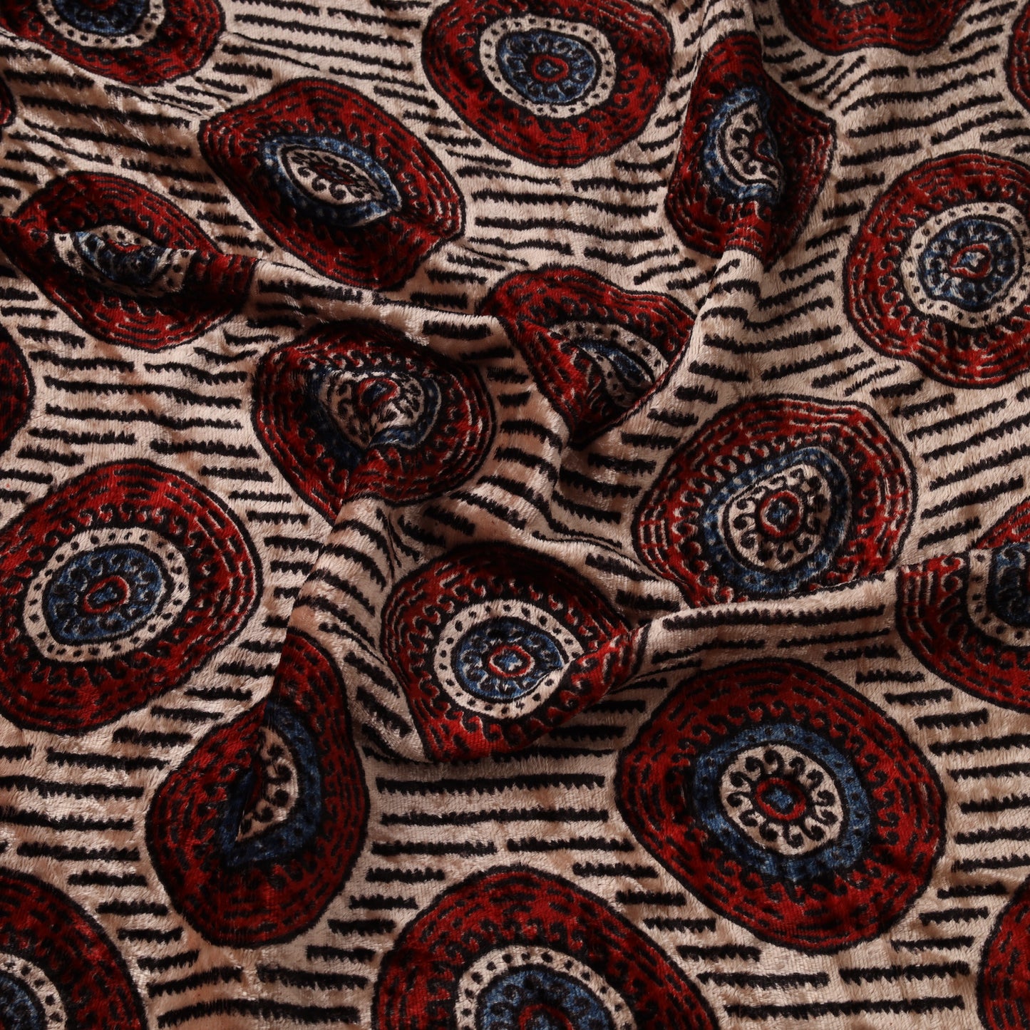 Velvet natural dyed hand fabric 12 - handcrafted