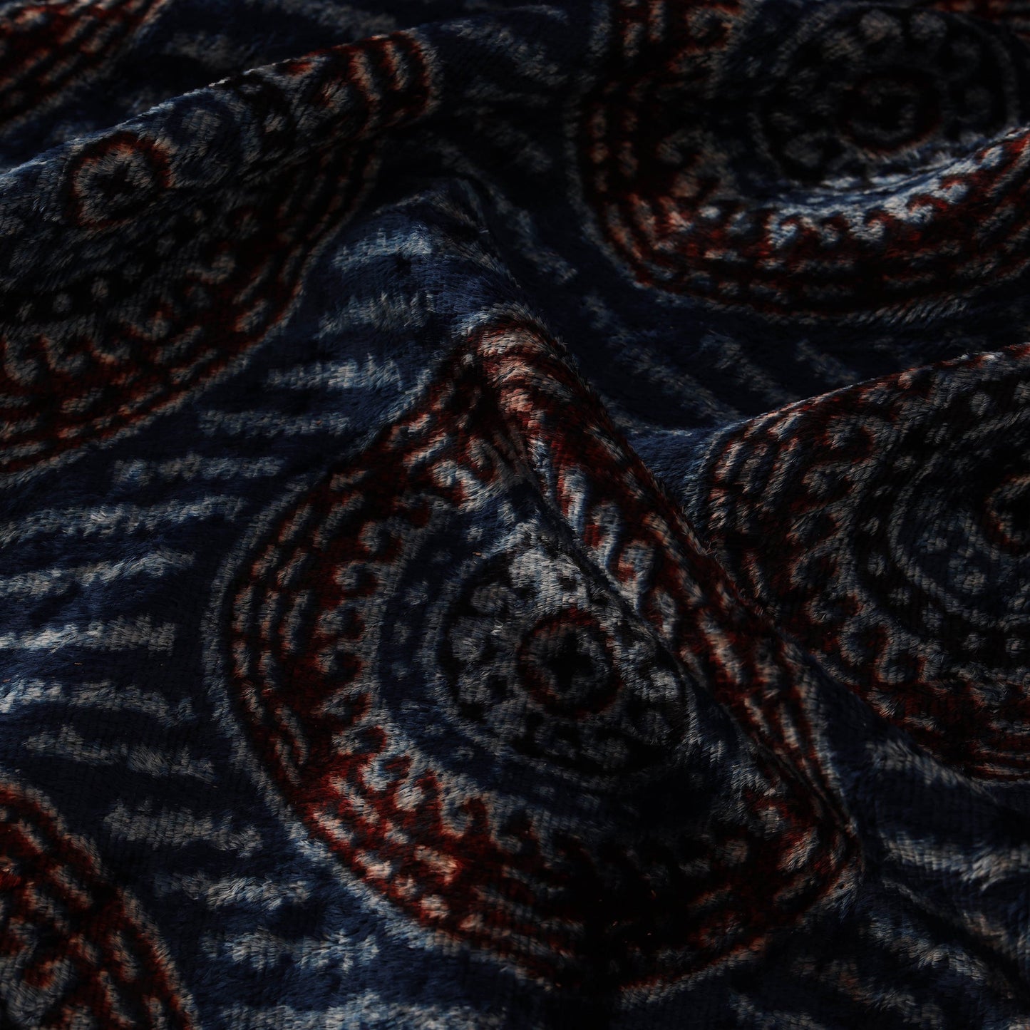 Velvet natural dyed hand fabric 14 - handcrafted