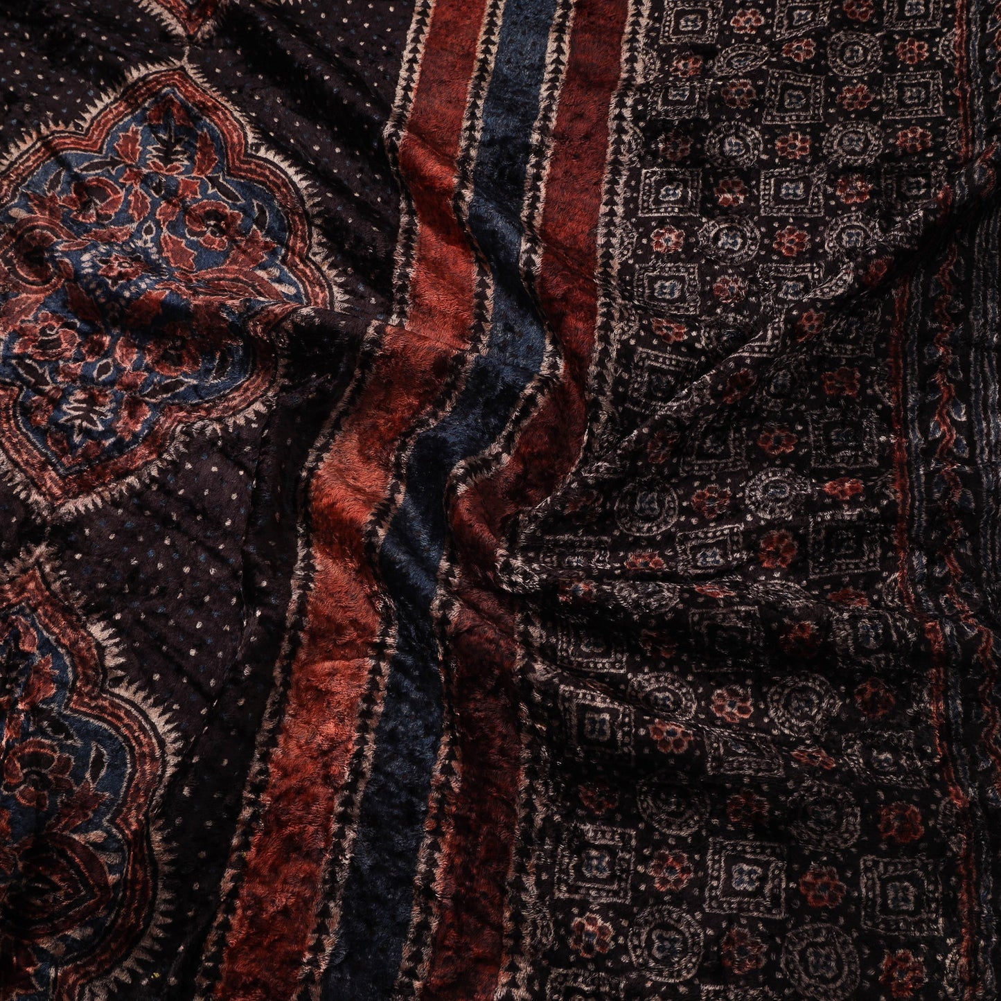 Velvet natural dyed hand fabric 28 - handcrafted