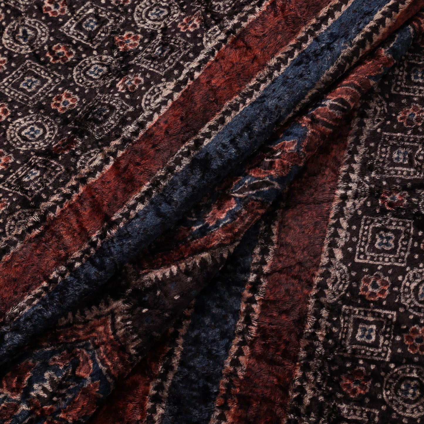 Velvet natural dyed hand fabric 28 - handcrafted