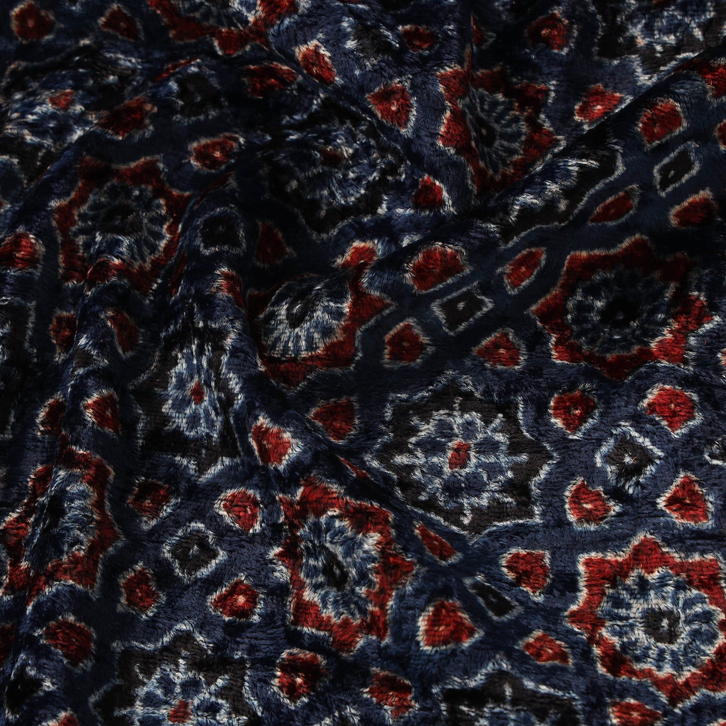 Velvet natural dyed hand fabric 34 - handcrafted