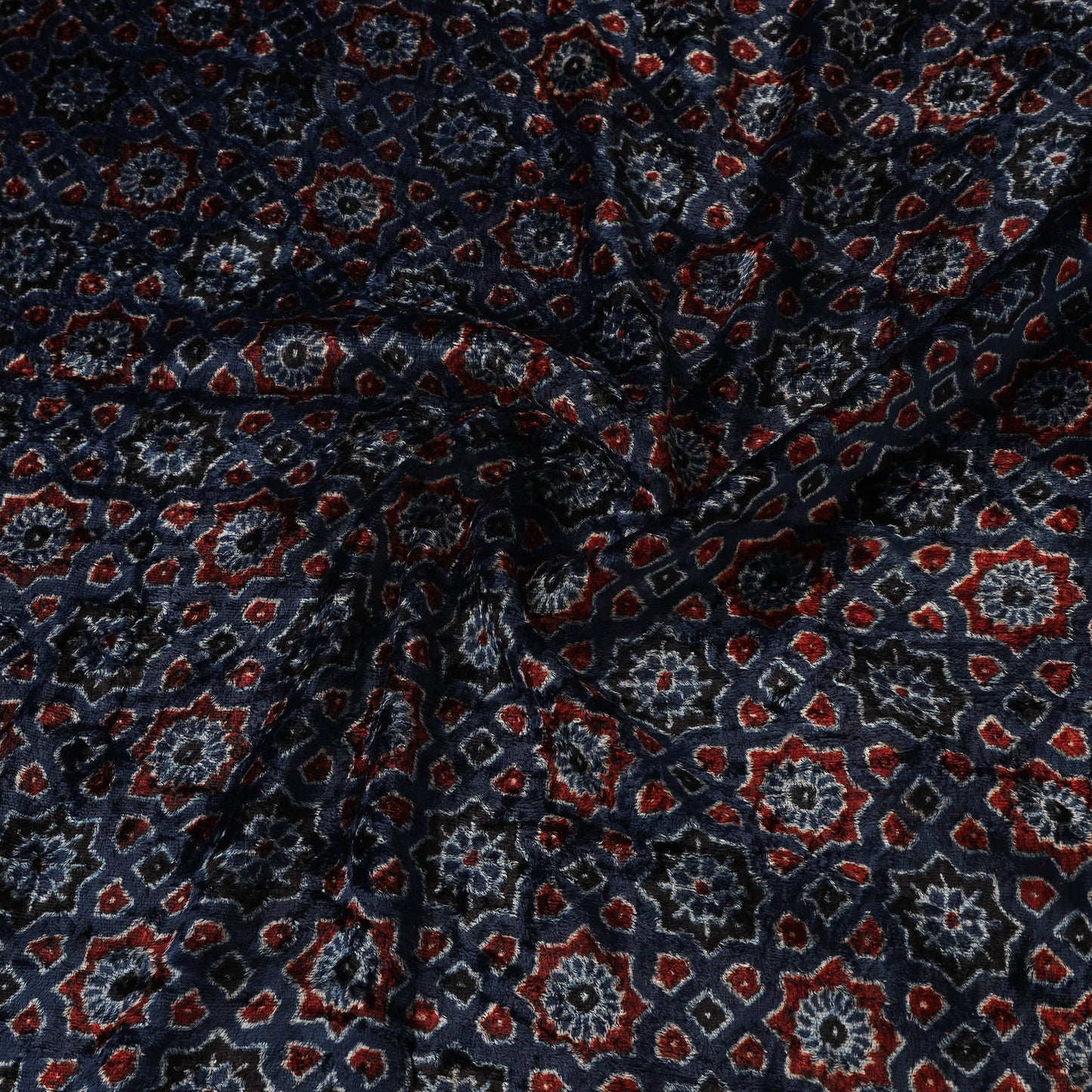 Velvet natural dyed hand fabric 34 - handcrafted