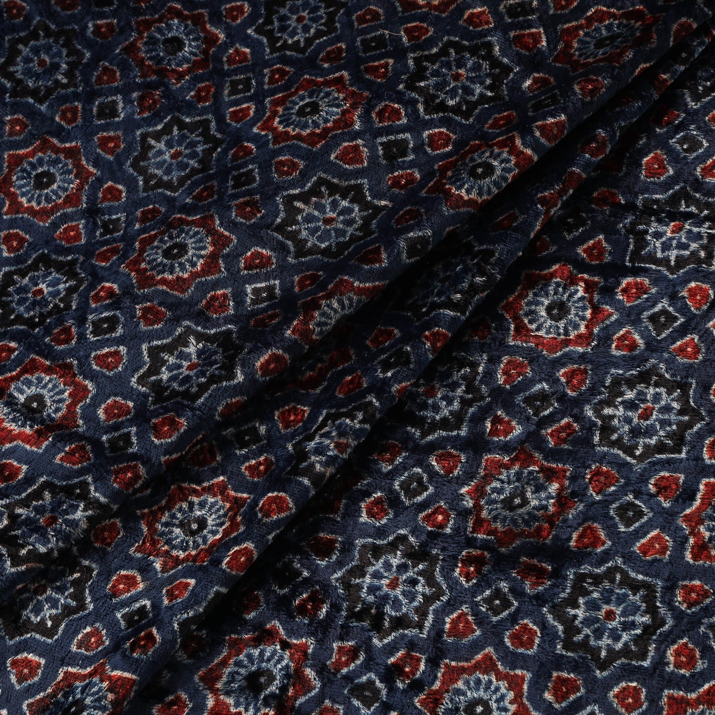 Velvet natural dyed hand fabric 34 - handcrafted