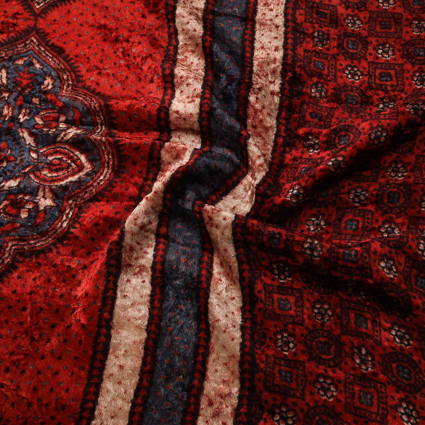 Velvet natural dyed hand fabric 38 - handcrafted