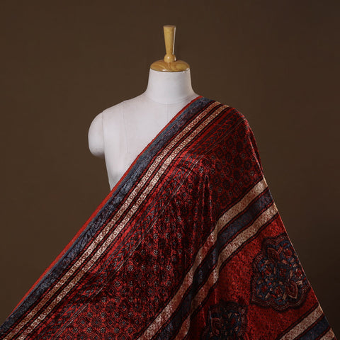 Velvet natural dyed hand fabric 38 - handcrafted