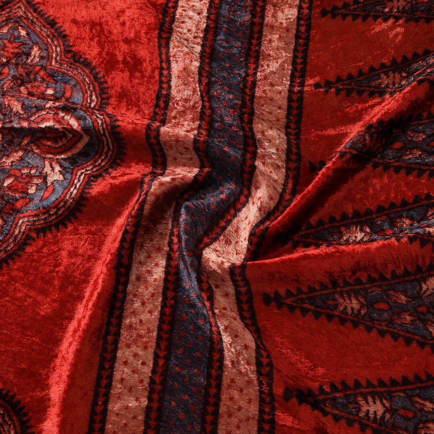 Velvet natural dyed hand fabric 39 - handcrafted