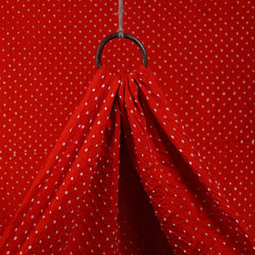 Buy Vermilion Red Kutch Tie & Dye Mul Cotton Bandhani Fabric