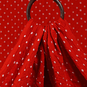 Buy Vermilion Red Kutch Tie & Dye Mul Cotton Bandhani Fabric