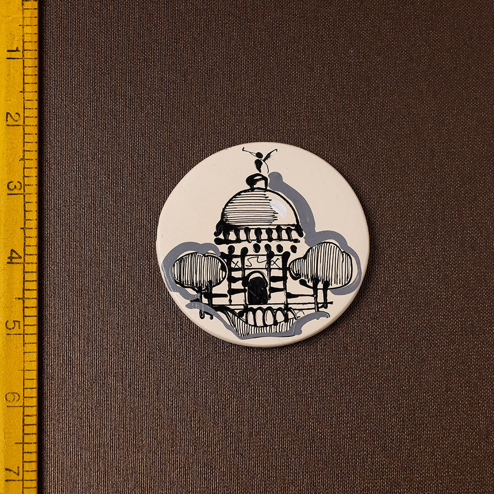  Victoria Memorial Hall - Handpainted Terracotta Fridge Magnet 