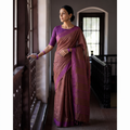 Brown Vidarbha Bamboo Tussar Cotton Dobby Border Handloom Saree, draped and worn by a woman, AI visual of the saree, iTokri