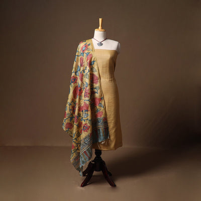 Vidarbha tussar silk handloom plain 2pc unstitched dress