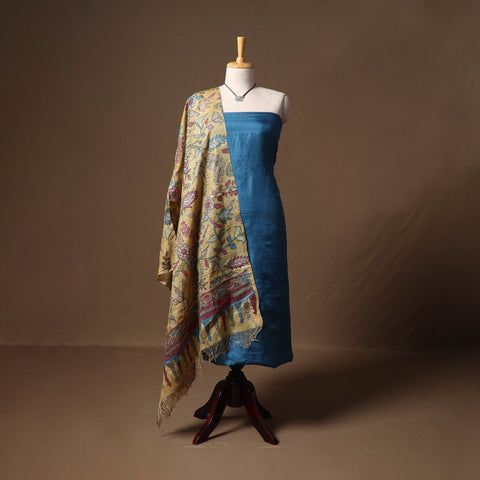 Vidarbha tussar silk handloom plain 2pc unstitched dress