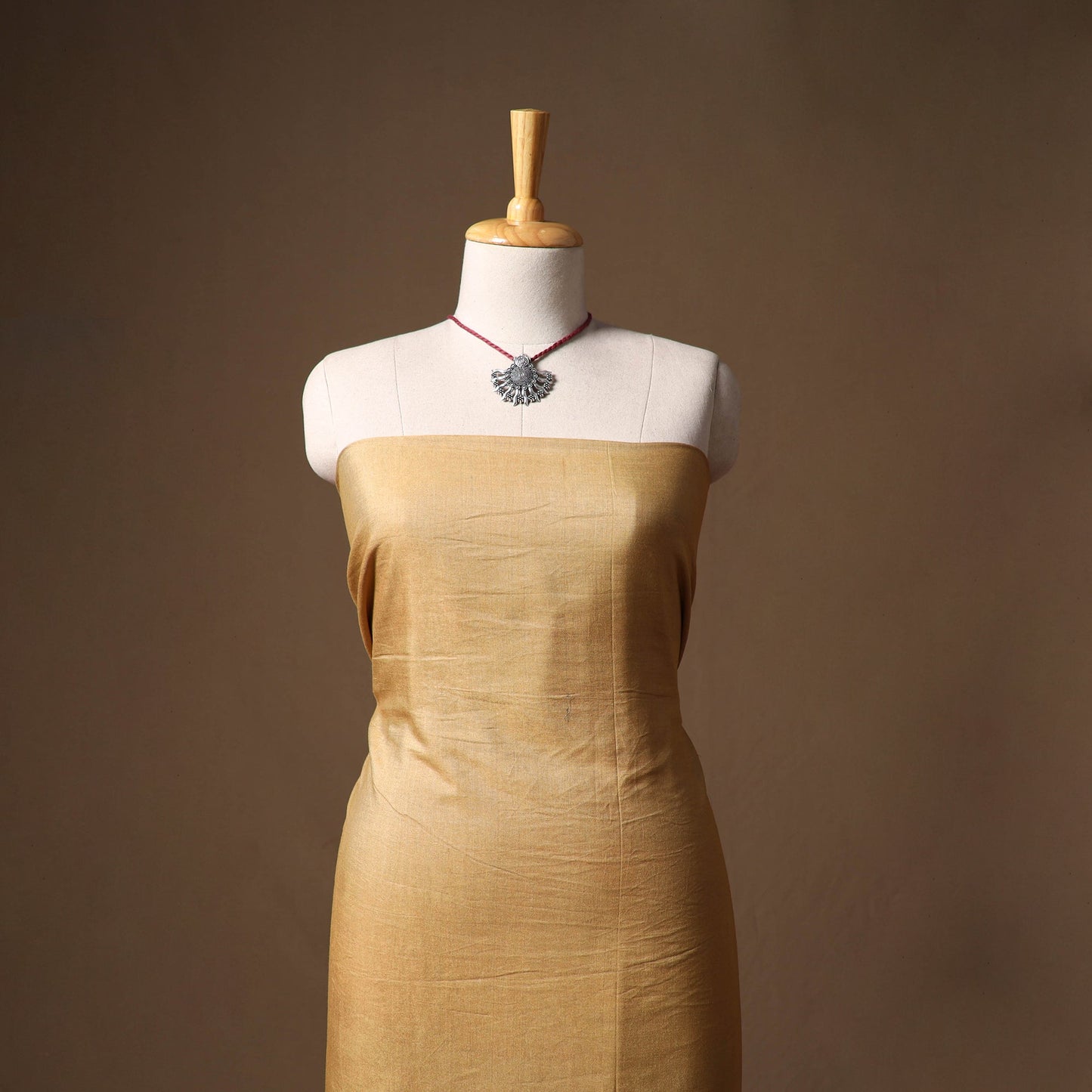 Vidarbha tussar silk handloom plain 2pc unstitched dress