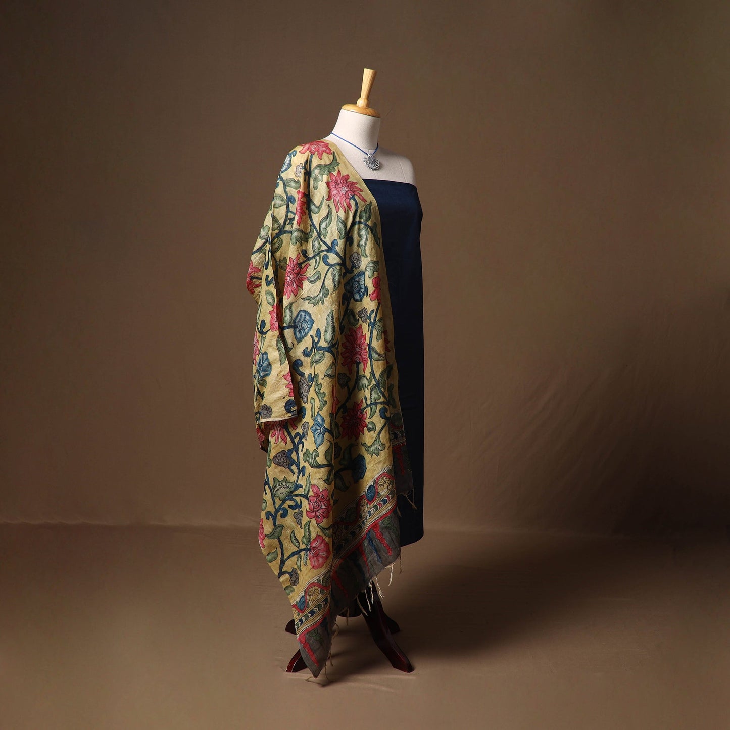 Vidarbha tussar x muga silk handloom plain 2pc unstitched