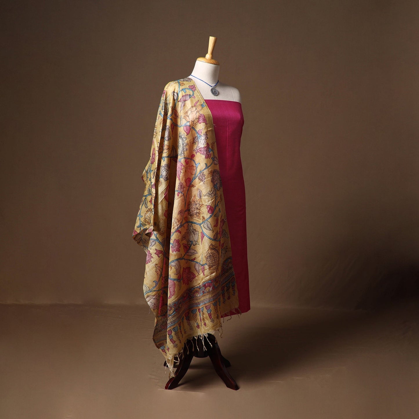 Vidarbha tussar x muga silk handloom plain 2pc unstitched