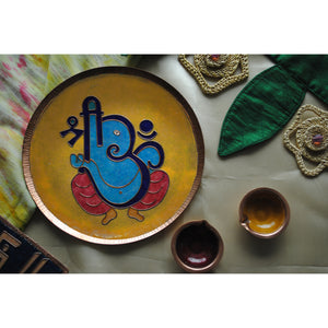 Vinayaka - Ganesha Wall Plate Small - Yellow