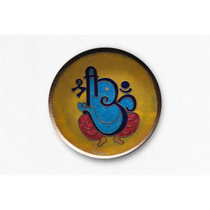 Vinayaka - Ganesha Wall Plate Large - Yellow